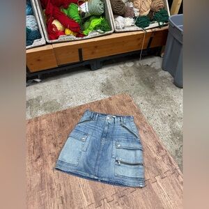 We The Free Utility Denim Mini Skirt with Pockets